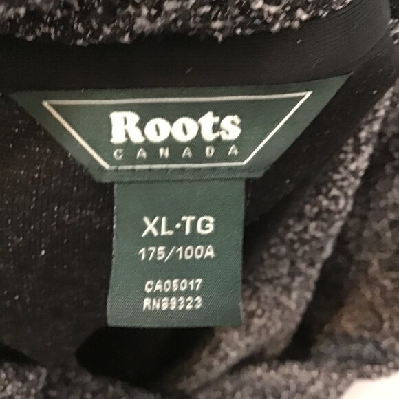 Roots Canada Black White Marled Knit Long Sleeve Cowl Neck Sweater Size XL - Picture 11 of 12